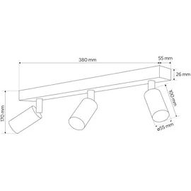 EDO Spot Deckenleuchte MALGA 3 weiß 3-flammig 3x GU10 EDO777401 EDO
