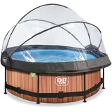 EXIT TOYS Wood Pool 244 x 76 cm inkl. Filterpumpe und Abdeckung