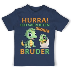Shirtracer T-Shirt Hurra endlich großer Bruder – Ich werde großer Bruder – Ich bin großer Großer Bruder blau 6/12 Monate