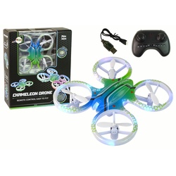 LEAN Toys Spielzeug-Hubschrauber Ferngesteuert RC Drohne Bunt Licht Leuchte Akku Spielzeug Flugzeug grün