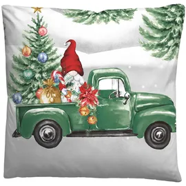 biberna Bettgarnitur Quermuster Grau/Silber 135 x 200 cm + 80 x 80 cm