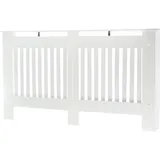 toboli Heizkörperverkleidung weiß 172 x 19 x 82 cm, Heizkörperabdeckung aus MDF, Holzverkleidung für Heizkörper in Lamellenoptik
