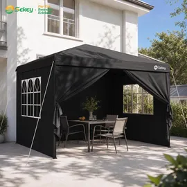 Sekey Faltpavillon 3 x 3 m inkl. 4 Seitenteile Grau
