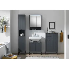 BASIC by Balculina Waschbeckenunterschrank in grau matt - Bad Unterschrank Badezimmerschrank BxHxT 60x60x32", (grau B:60cm H:60cm T:32cm, Holzwerkstoff, Schränke, Waschbeckenunterschrank, Breite 60 cm (B/H/T)