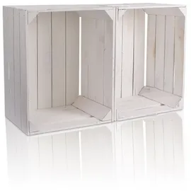CHICCIE Holzkiste 50 x 40 x 30 cm 2-tlg. weiß