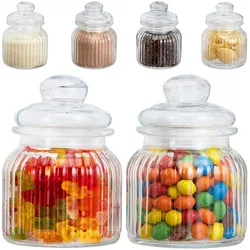 Relaxdays Relaxdays Vorratsgläser 6er Set, 700 ml, Deckel, für Lebensmittel in Küche, Hochzeit Candy Bar Zubehör, luftdicht, klar