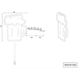 RL Wandleuchte Wandlampe Flurleuchte Acryl transparent LED SMD Schnurschalter H 36 cm