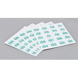 WOLF & APPENZELLER Klebenummern grün 20,0 x 24,0 mm, 100 Etiketten