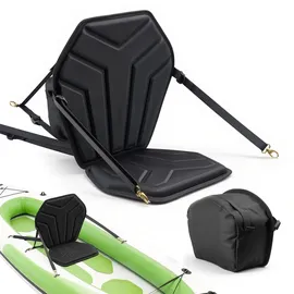 Vevor 1 x Kajaksitz 31 mm Dicke, Gepolsterter Sitz für Paddleboard, Bootssitz mit Rückenlehne & Aufbewahrungstasche & Verstellbaren Gurten & Sechseckigem Sitzkissen für SUP Kanu Angelboot