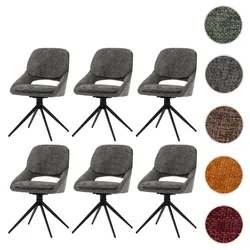 6er-Set Esszimmerstuhl HWC-N73, Küchenstuhl, drehbar Auto-Return, Stoff/Textil Chenille (490g/m2) Ök
