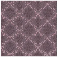 Profhome Textiloptik Tapete Barock 0,53 m x 10 m 5,33 m2 Violett 956295-GU