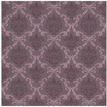 Profhome Textiloptik Tapete Barock 0,53 m x 10 m 5,33 m2 Violett 956295-GU