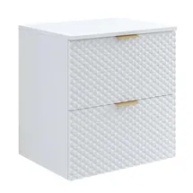 Badplaats Waschbeckenunterschrank Borneo 2 Schubladen 60 x 63 x 49 cm Weiß Matt