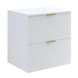 Badplaats Waschbeckenunterschrank Borneo 2 Schubladen 60 x 63 x 49 cm Weiß Matt
