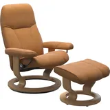 Stressless Relaxsessel STRESSLESS "Consul", braun (new caramel), B:76cm H:100cm T:71cm, Sessel, Relaxsessel, mit Classic Base, Größe M, Gestell Eiche