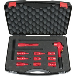 KS Tools 3/8" Isolierter Steckschlüssel-Satz, 11-teilig Ratsche mit Verriegelungsmechanik