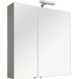 Evenes Spiegelschrank mit Beleuchtung Ulme grau, 2 Türen, 800 x 770 x 160 mm