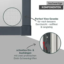 WINDHAGER Insektenschutz Rahmen Fenster Expert 140 x 150 cm Schwarz