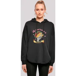 Kapuzenpullover F4NT4STIC "Anti Valentinstag My Herz belongs to tacos", Damen, Gr. S, schwarz, Obermaterial: 100% Baumwolle, casual, oversize, Langarm, Pullover, Premium Qualität