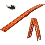 Baumarktplus TRUTZHOLM Auffahrrampe klappbar 228 cm Traglast 340 kg Alu orange gelocht Motorradrampe