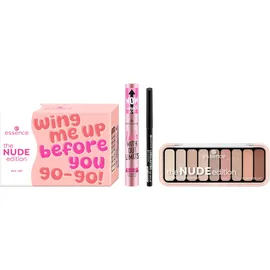 Essence the NUDE edition eye set 01 Eye'm So In Love!, 3-teiliges Augen-Make-up-Set, Mascara, Kajal & Lidschattenpalette in Nude, für elegante Looks