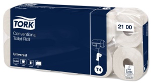 Tork Kleinrollen Toilettenpapier T4 Universal, 2-lagig, weiß, Weich, 1 Paket = 60 Rollen x 250 Blatt = 15.000 Blatt