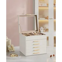 Songmics Schmuckkästchen, 6 Ebenen mit Glasdeckel