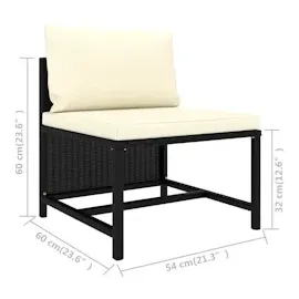 vidaXL 3-Sitzer-Gartensofa schwarz 313513