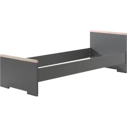 Jugendbett VIPACK "London", grau (anthrazit), B:97cm H:76,1cm L:205cm, Betten, Kinder-Einzelbett, Einzelbett mit Melamin-Oberfläche