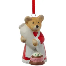 MARELIDA Weihnachtsbaumschmuck Bärchen mit Spritzbeutel/Torte Polyresin H: 8cm