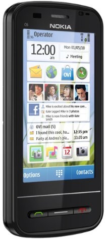 Nokia C6-00 Smartphone (8.1 cm (3.2 Zoll) Display, QWERTZ-Tastatur, Touchscreen, 5 Megapixel Kamera) schwarz