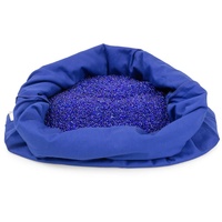 AFH Sensorik Glas Beans mit Cotton Bag zur Wärmeanwendung und Kälteanwendung | Fingertraining und Handtraining (5 kg klein, cobalt blau) | Alternative zu Raps