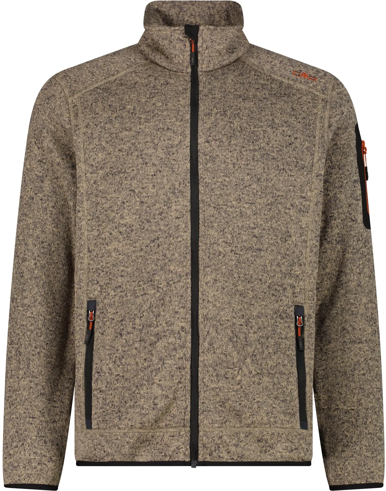 CMP Strickfleece Herren in teak-antracite, Größe 56 - beige