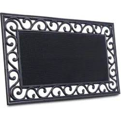 Fußmatte HANSE HOME "Mix Mats Gusseisen-Optik Gummi Center, Türmatte", schwarz, B:45cm H:8mm L:75cm, Gummi, Teppiche, Strapazierfähig, pflegeleicht, robust, wetterfest, UV-beständig