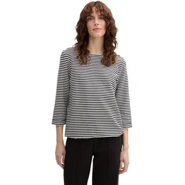 Tom Tailor Structured 3/4-arm T-Shirt Offwhite Navy Regular Stripe M