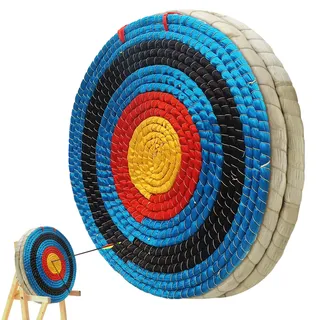 Fiita Zielscheibe Bogenschießen 50x50x6cm Stroh Handgefertigtes Strohbogenziel für Recurvebogen Compoundbogen oder Langbogen, Traditionelles Bogenpfeilziel für Kinder Jugend Erwachsene Bogenschießen