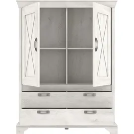 Forte Highboard Kashmir 123 x 162,3 x 48,2 cm Weiß / Beige