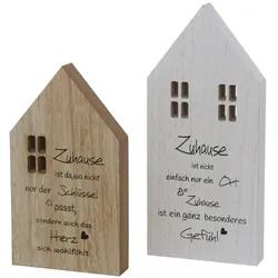 Dekoaufsteller Haus groß ZUHAUSE - braun