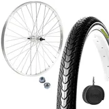 Vorderrad 26 Zoll x 1 3/8 Zoll Rad + Straßenreifen, schwarz, 26 x 1 3/8 Zoll (66 x 3/8 cm), City-Bike, Hollandrad