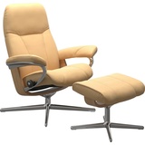 Stressless Relaxsessel STRESSLESS Consul Sessel Gr. Material Bezug, Material Gestell, Ausführung / Funktion, Maße B/H/T, gelb (yellow) Lesesessel und Relaxsessel