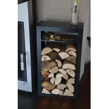 Metalltechnik Dermbach Kaminholzregal Innen Metall Rechteck mit Fach Anthrazit