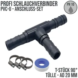 DeinSchlauch24 T-Stück 40 mm PVC grau
