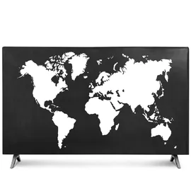 kwmobile 55" TV Abdeckung Indoor - Fernseher Hülle Bildschirmschutz Abdeckung - TV Bildschirm Staubschutzhülle - Fernsehabdeckung - Weiß Schwarz