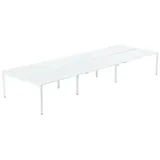 Paperflow easyDesk Doppelschreibtisch weiß rechteckig, 4-Fuß-Gestell weiß 360,0 x 166,0 cm