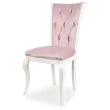 Casa Padrino Luxus Barock Esszimmer Stuhl Rosa / Weiß H. 103 cm - Barockstil Möbel