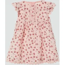 s.Oliver Ausgestelltes Baumwoll-Kleid mit Flügelärmeln und Spitzenbesatz - pink - 74
