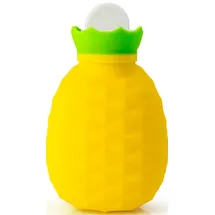 EWANTO Mini Ananas Silikon Wärmflasche 200 ml Handwärmer für Erwachsene und Kinder Gelb