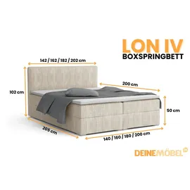 dein schlaf 24 LON IV 180 x 200 cm H3 Beige