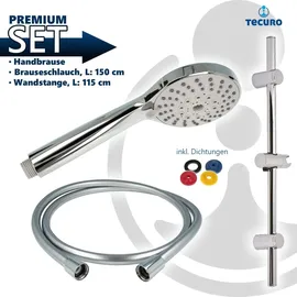 tecuro ew-100 Brauseset mit 5 Funktionen Chrom 160 cm