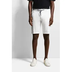 Bermudas BUGATTI, Herren, Gr. 54, Normalgrößen, weiß, 55% Baumwolle, 44% Leinen, 1% Elasthan, casual, normal, Hosen, mit Kordelzug